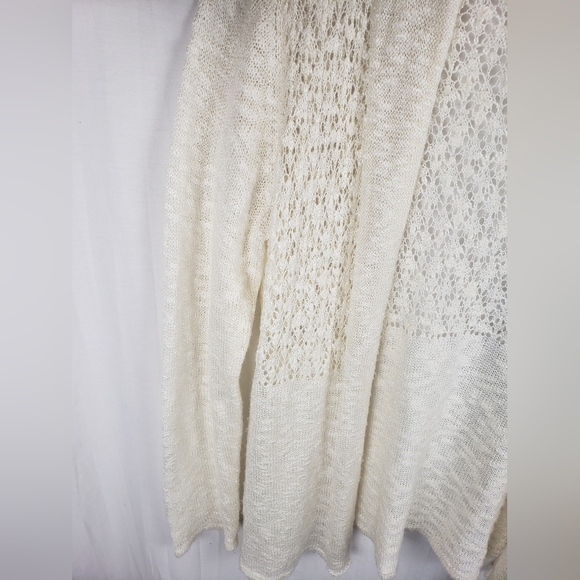 Belldini Ivory Long Sleeve Open Front Cardigan Sz L - Picture 5 of 8